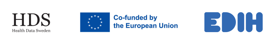 Två illustrerade logotyper för HDS och Eruf. Illustration.